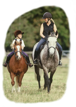 My daughter and I pictured here promoting the Thorowgood saddles